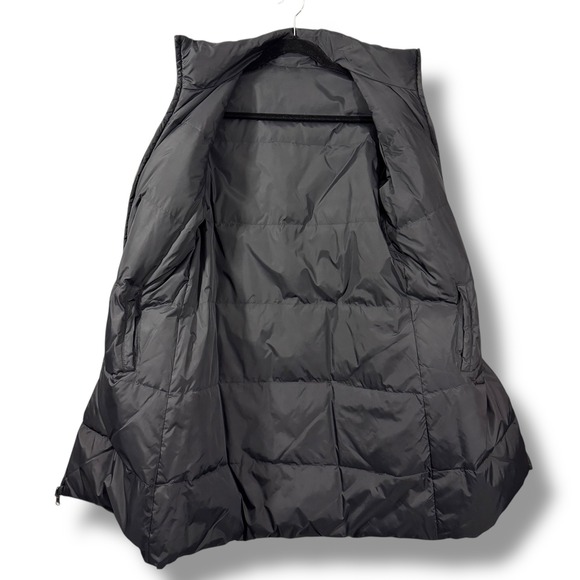 Eileen Fisher Down Reversible Black Puffer Long Length Full Zip Coat - Picture 6 of 14